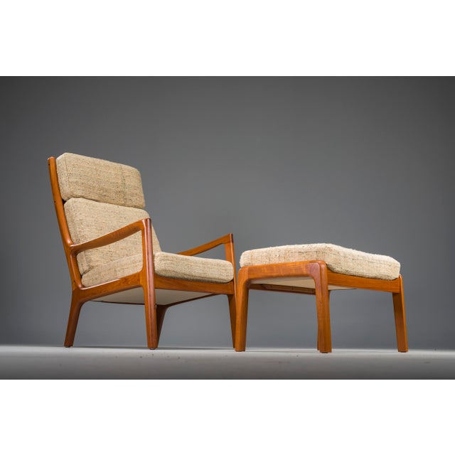 Set of Senator Highback Armchair & Ottoman in Teak by Ole Wanscher for Poul Jeppesen Collectors, Cado, 1960s For Sale - Image 10 of 16