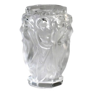 Art Deco Thick-Walled Bacchus Vase in Frosted Glass by René Lalique For Sale