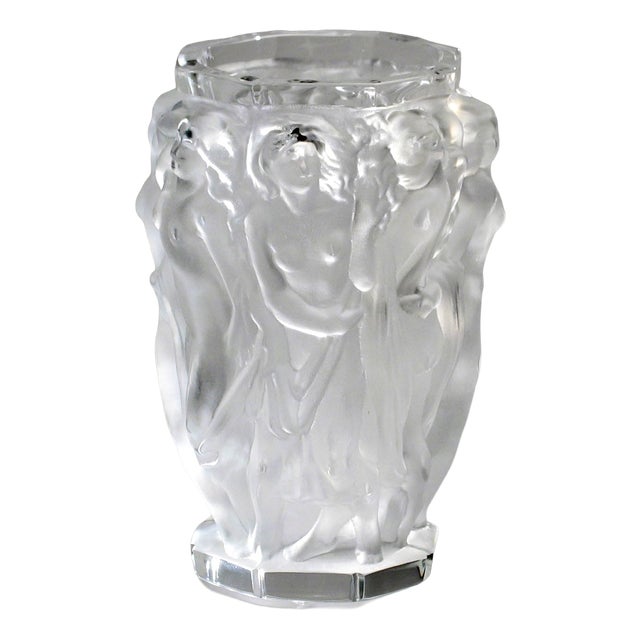 Art Deco Thick-Walled Bacchus Vase in Frosted Glass by René Lalique For Sale