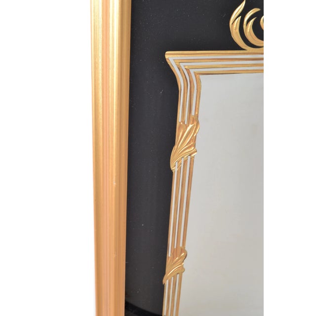 1930 Gold Encrusted Etching French Style Hand Carved Gilt Wall Mirror For Sale In Miami - Image 6 of 13