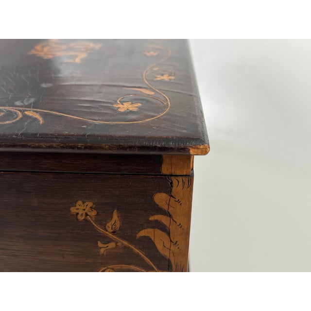 Wood Antique Inlaid Wooden Box With Garlands and Urns For Sale - Image 7 of 9
