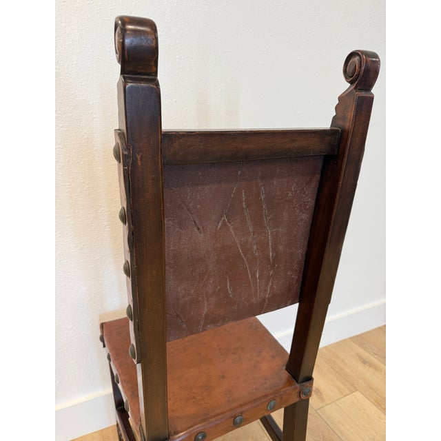 Vintage South Cone Trading Co. Spanish Colonial Peruvian Leather Dining Chairs- Set of 4 For Sale - Image 13 of 14