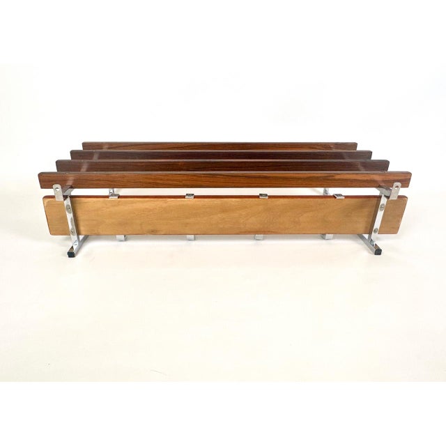 1960s Mid-Century Modern Chromed Rosewood Coat and Hat Rack, 1960s For Sale - Image 5 of 13