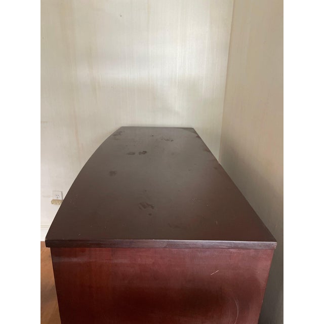 Mid 20th Century Continental Furniture Company Mahogany Serpentine Chest of Drawers — Classic Curved Front Design For Sale - Image 10 of 13