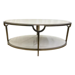 Bernhardt Morello Faux Marble & Steel Cocktail Table For Sale