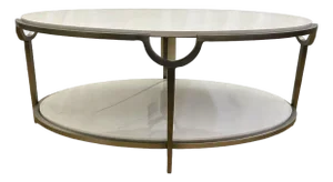 Bernhardt Morello Faux Marble & Steel Cocktail Table