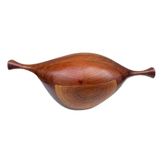20th Century MCM Hand-Carved Walnut Box by Daniel Loomis Valenza For Sale