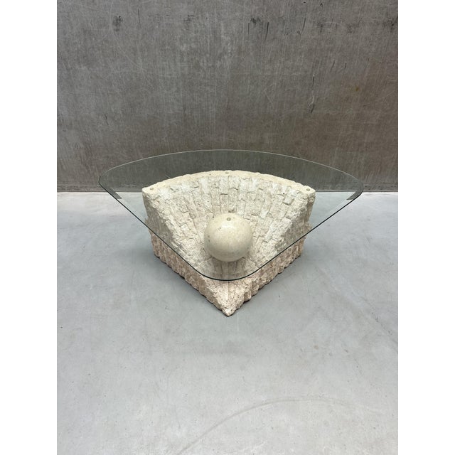 Magnussen Ponte Coffee Table in Travertine and Mactan Stone For Sale - Image 6 of 7