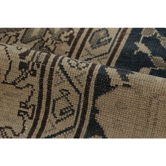 Antique Persian Malayer Rug in Blue and Beige With Floral Pattern - Rug & Kilim For Sale In New York - Image 6 of 7