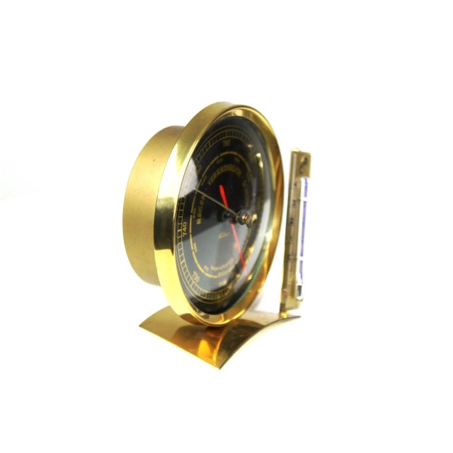 Black Barometer with Thermometer from Feingerätebau Fischer, 1950s For Sale - Image 8 of 9