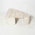 Exclusive triangular travertine table with rounded corners, and 3 large solid triangular feets designed by an architect...