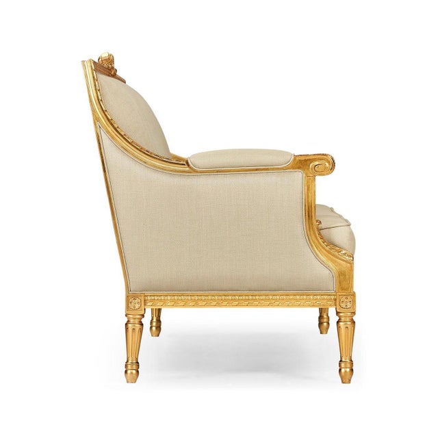Not Yet Made - Made To Order Louis XVI Giltwood Neoclassical Settee For Sale - Image 5 of 7