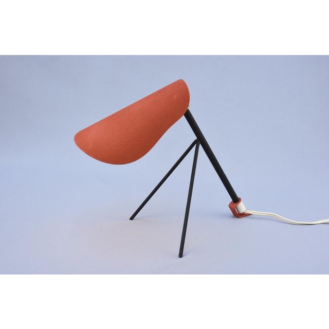 Red Table Lamp by Jean Boris Lacroix for Falkenbergs Lighting, Sweden, 1950s For Sale - Image 8 of 14