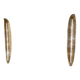 Mid-Century Gold Murano Glass Wall Lights in the style of Barovier, Set of 2 For Sale