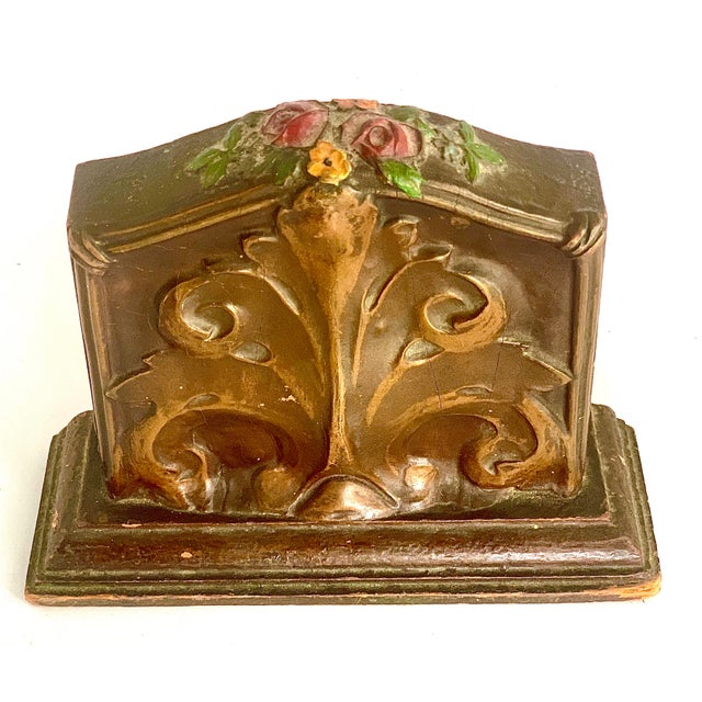Shabby Chic Early 20th Century Antique Art Nouveau Carved Wood Bookends - a Pair For Sale - Image 3 of 13