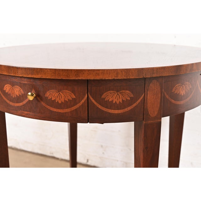 Baker Furniture Federal Inlaid Mahogany Tea Table or Occasional Side Table For Sale - Image 9 of 12