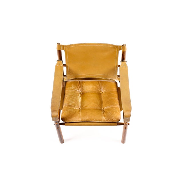Wood 1960s Danish Modern Mid Century Rosewood Sirocco Lounge Chair – Arne Norell — Tan Leather Sling For Sale - Image 7 of 11