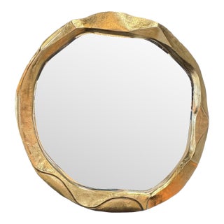 John Richard Champagne Gold Round Ruga Mirror For Sale