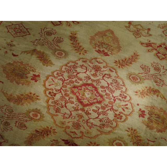 Antique Ivory Sultanabad Persian Carpet For Sale - Image 17 of 18