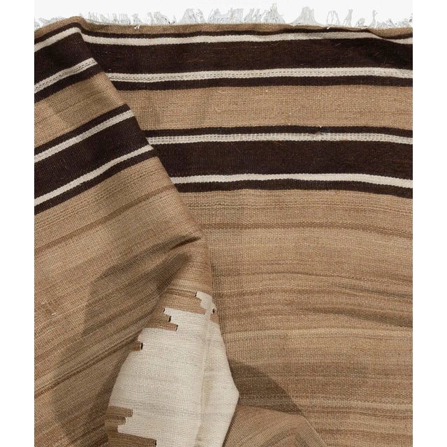 Textile Vintage Turkish Flat Weave Kilim Rug 4'2 X 5'4 For Sale - Image 7 of 8