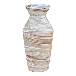 Marbled Stoneware Angular Vase For Sale