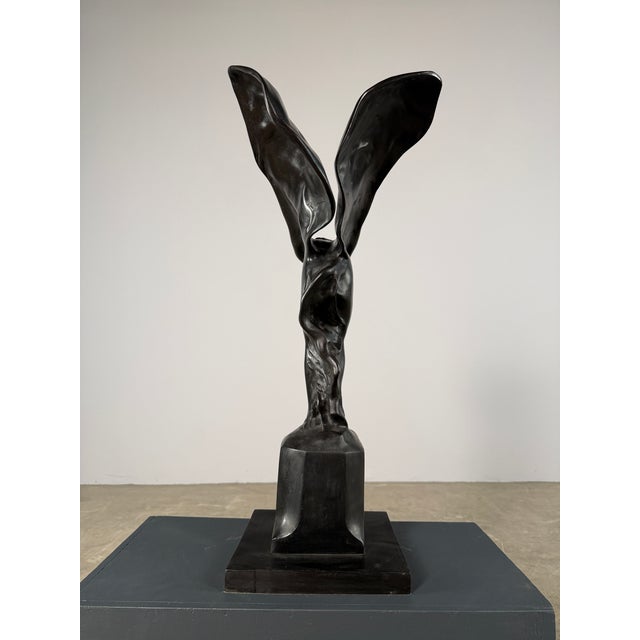 Spirit of Ecstasy Bronze Sculpture, Signed Charles – 27” H Rolls-Royce Inspired Figure For Sale - Image 10 of 10