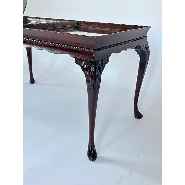 Mid 20th Century Antique Coffee or Cocktail Table With Removable Glass Tray Tops For Sale - Image 5 of 14