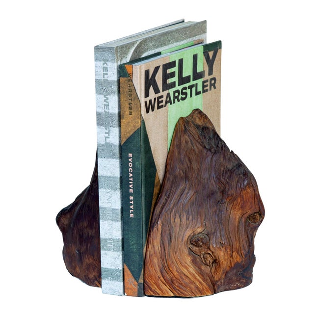 Abstract Pr. Vintage Organic Wooden Bookends For Sale - Image 3 of 10