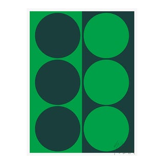 Dynamic Pair Green Fine Art Print 39" X 55" by Liz Roache For Sale