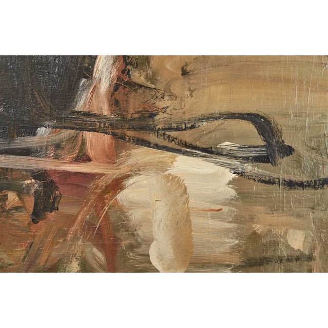 Tan Tom Lieber "Caldron" 1992 Large Abstract Painting For Sale - Image 8 of 13