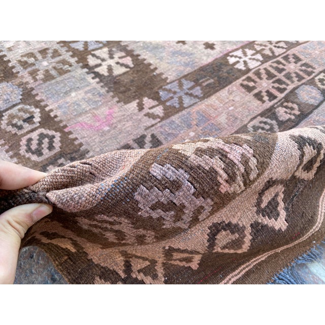 Vintage Afghan Handwoven Sheep Wool Kilim Rug For Sale - Image 10 of 11