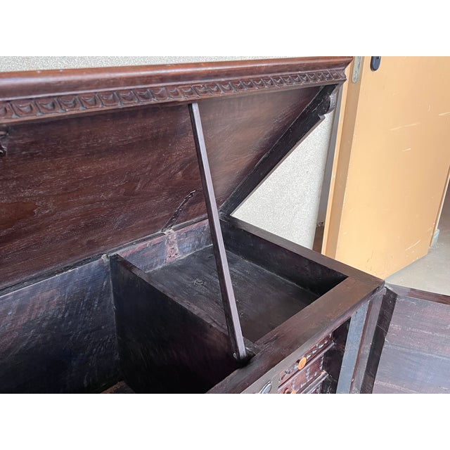 19th Century Italian Carved Cassone Trunk With Original Hardware For Sale - Image 11 of 13