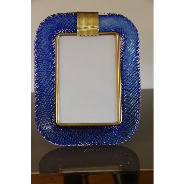 2000 - 2009 Sapphire Blue Murano Glass Frame, 2000s For Sale - Image 5 of 18