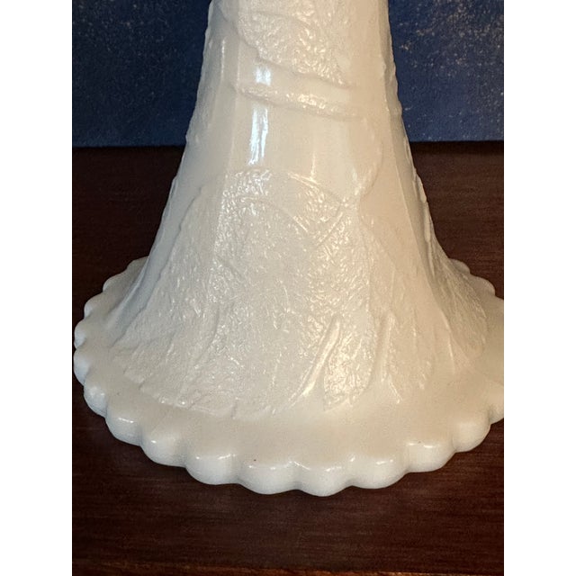 Mid Century Fenton Lg Milk Glass Compote Dish For Sale - Image 9 of 9