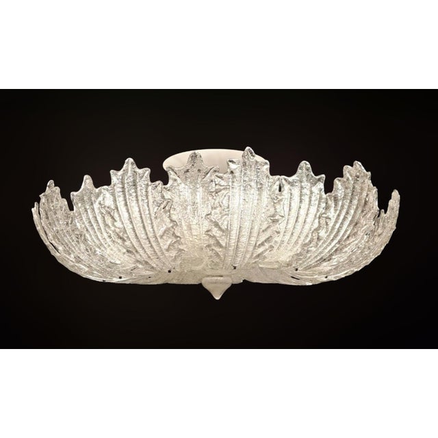 Glass 1960s Clear Graniglia Murano Flush Mount For Sale - Image 7 of 10