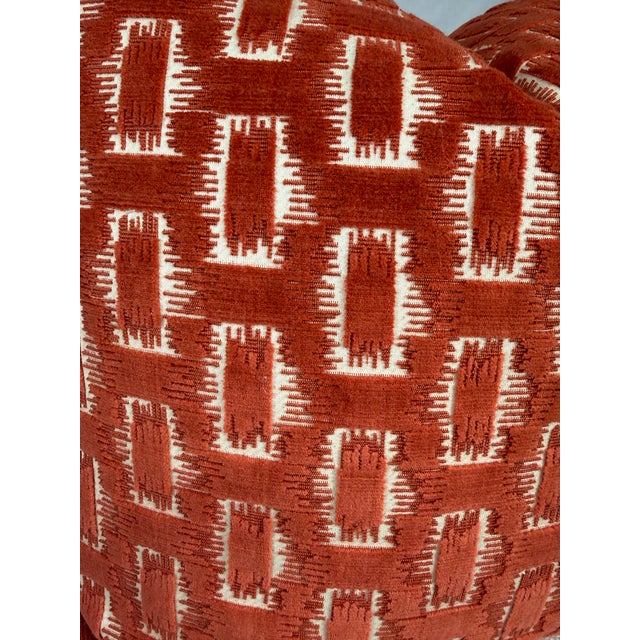 Transitional Brunschwig & Fils "Chambord Velvet" in Saffron 22" Pillows-a Pair For Sale - Image 3 of 3