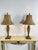 Set of 2 large Vintage rattan table lamps, 1980s Good condition, small signs of aging. E27 lamps. Height 76 cm, diameter...