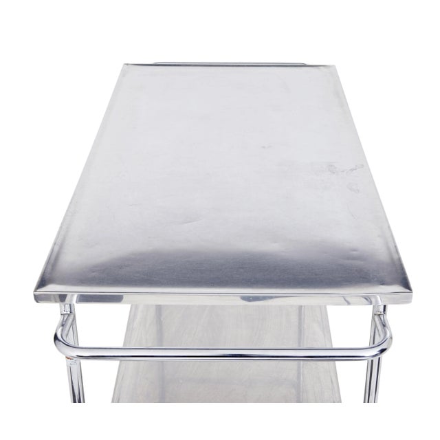 Industrial Vintage Stainless Steel Trolley, 1970s For Sale - Image 3 of 7