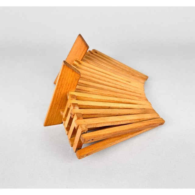 Mid-Century Foldable Wooden Fruit Basket, 1970s For Sale - Image 6 of 9