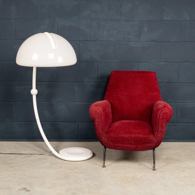 Vintage Italian White Serpente Floor Lamp by Elio Martinelli for Martinelli Luce, 1965 For Sale - Image 17 of 18