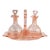 1960s Pink Glass Perfume Bottle Set, Vanity Jar or Condiment Jar Five Piece Set For Sale