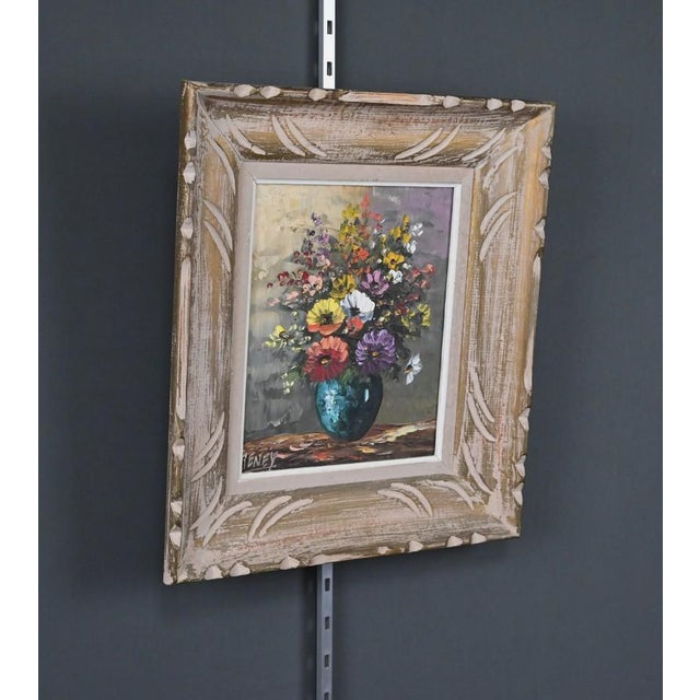 Reney, Floral Harmony, 20th Century, Oil on Canvas For Sale - Image 3 of 12