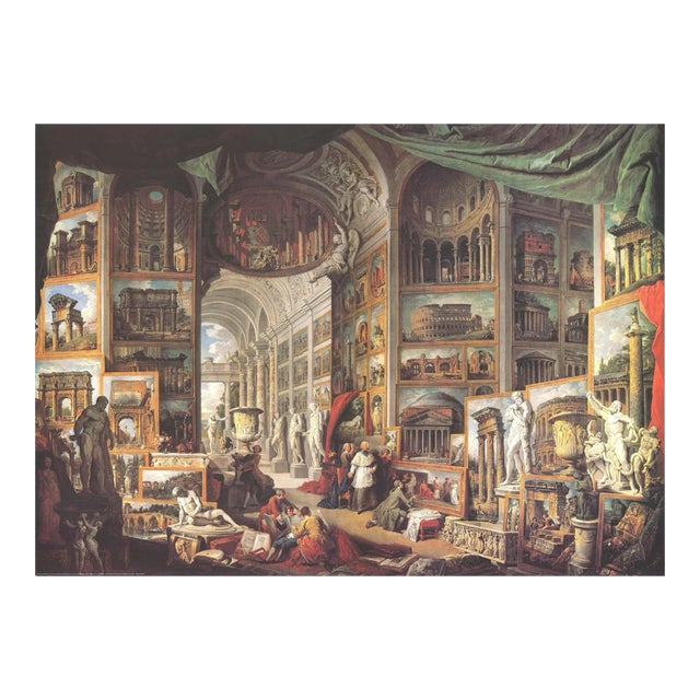 1996 Paolo Pannini 'Galleria Con Vedute Di Roma Antica' Contemporary Offset Lithograph For Sale