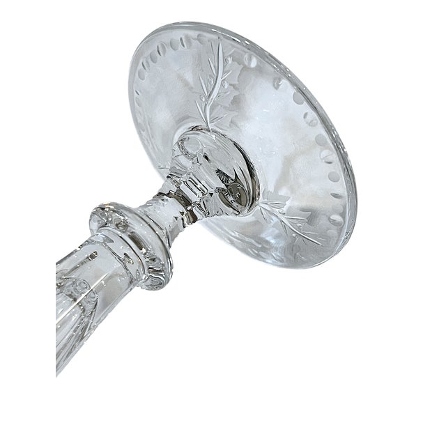 Transparent William Yeoward Fern Hand-Cut Crystal Champagne Flute – As New For Sale - Image 8 of 12