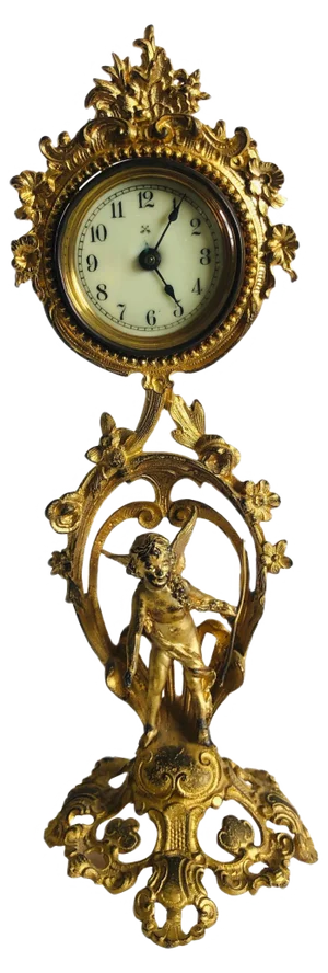 Antique French Ornate Gilded Clock, 19th Century