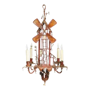 Early 20th Century Tole Windmill Chandelier