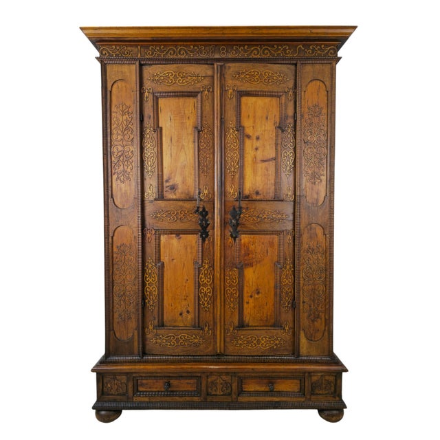Renaissance Wardrobe in Walnut and Softwood, 1685 For Sale - Image 14 of 14