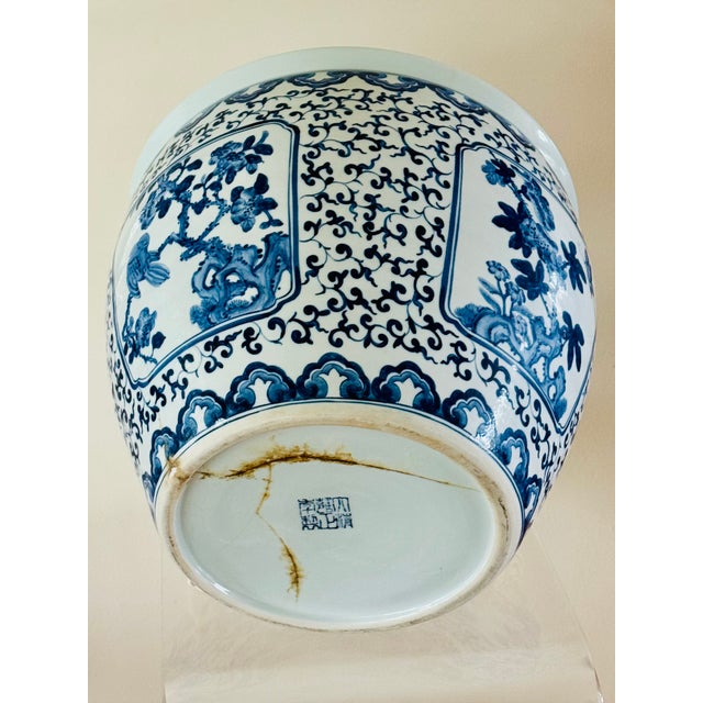 19th Century Chinese Blue and White Porcelain Jardiniere For Sale - Image 12 of 15