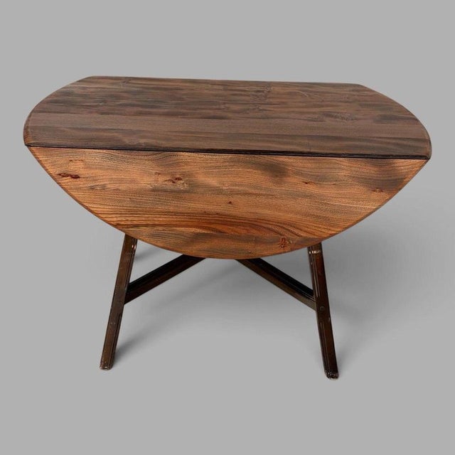 Brown Oval Elm and Beech Drop-Leaf Dining Table from Ercol, 1950s For Sale - Image 8 of 10
