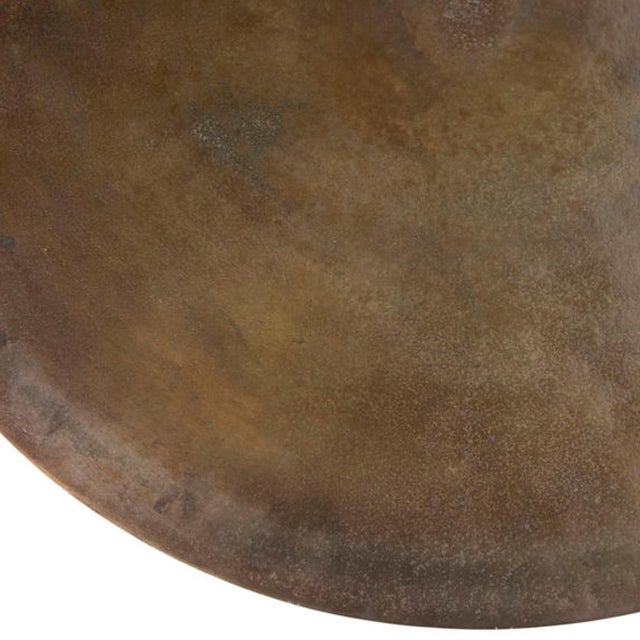 Metal Forma Brass Pedestal Modern Industrial Coffee Table For Sale - Image 7 of 10